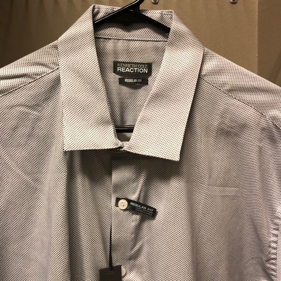 NWT Kenneth Cole Black and White button up shirt - Picture 1 of 6